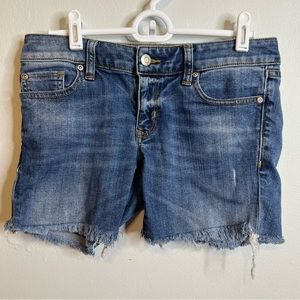 Gap 27/4 Regular Always Destructed Skinny Jean Denim Shorts Blue Medium Wash GUC